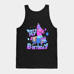 Todays My Birthday Llama Birthday Boy Kids Tank Top